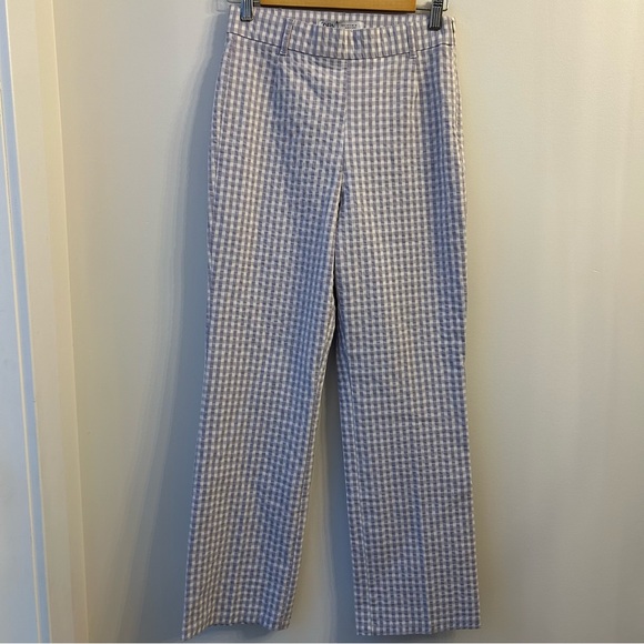 ZARA LILAC GINGHAM TROUSERS - Picture 3 of 11